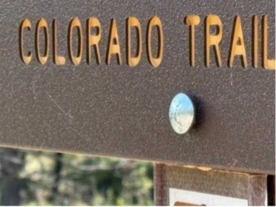 Colorado Trail sign shown up close